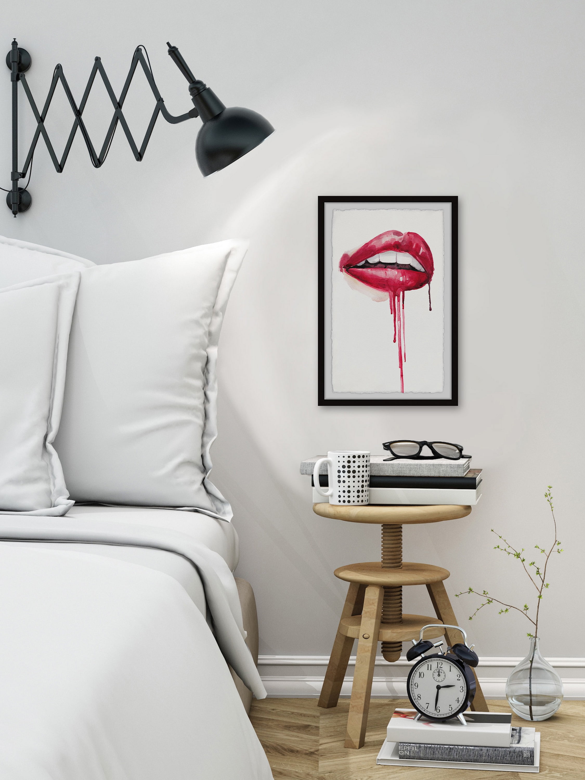 Marmont Hill "Blooded Lips" Framed Painting Art Print, 8.00" x 1.50"