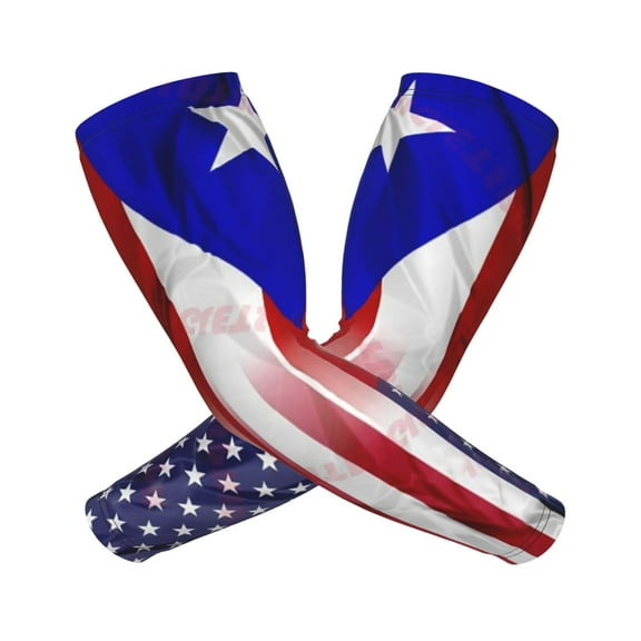 Cooling Compression Arm Sleeves Puerto Rico America Flag Sun Protection Sport Arm Sleeves For Men Women Baseball Basketball Running