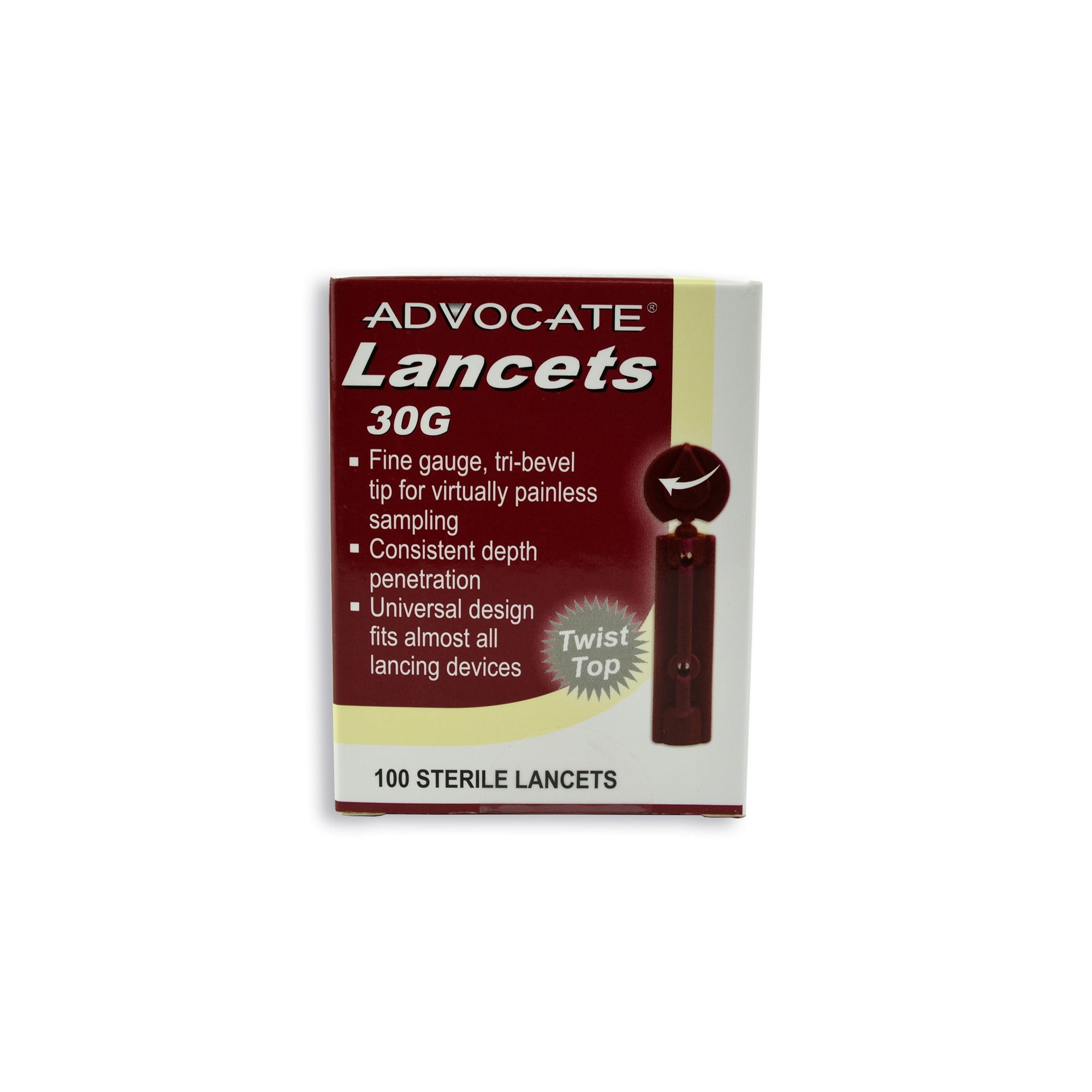 Advocate Twisttop Lancets, 100 Ct