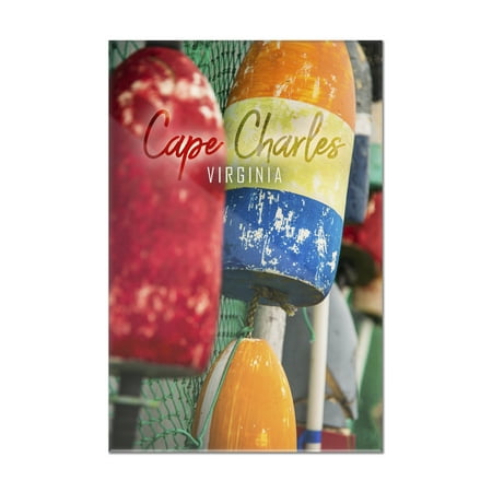 Virginia Commons Center Cape Charles, Virginia - Colorful Buoys - Lantern Press Photography (8x12 Acrylic Wall Sign) ()