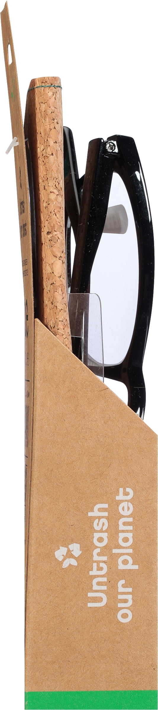 B.E Bio Eyes Womens Cateye Reading Glasses Made from Recycled Plastic Hazel +1.75 in Black