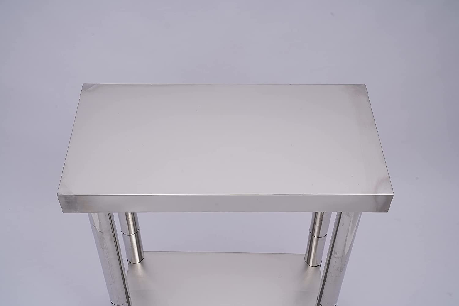MONIPA Heavy Duty Food Prep Worktable with Backsplash and Undershelf Stainless Steel Table for Prep & Work, for Restaurant, Home and Hotel