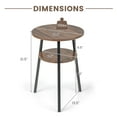 thumbnail image 3 of Costway 2PCS 2-Tier Bedside End Table Round Nightstand for Bedroom Living Room Brown, 3 of 8