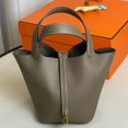 thumbnail image 1 of Bolso tipo cubo de piel auténtica para mujer, bolso de mano de alta gama, gran capacidad, capa superior de piel de vaca, bolso de cesta de verduras para mujer, 1 of 6