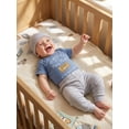 thumbnail image 6 of BemeyourBBs Newborn Baby Boys Hospital Coming Home Outfit 3Pcs Baby Boy Clothes Just Moved Out Of My Mom's Place Got My Own Crib Letters Print Short Sleeve Romper with Pants Set Hat, 6 of 9