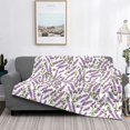 thumbnail image 2 of Fuzoiu Lavender Flowers Print Flannel Blanket,Throw Blanket,Flannel Home Decor,Fleece Bed Blankets,Cozy Soft Blanket for Bed, Sofa, Camping, and Travel-60"x50", 2 of 6