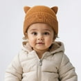 thumbnail image 5 of CAIVO Cute Embroidered Cat Knit Hat Kids Winter Warm With Ear Soft Yarn Cap Cold Weather Leisure Child Solid Color Clothing, 5 of 6
