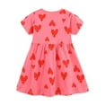 thumbnail image 5 of Hiijoy Toddler Girls Cotton Casual Dress Hearts Print Short Sleeve Dress, Sizes 1-8, 5 of 8