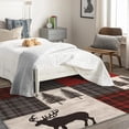 thumbnail image 4 of Moose Area Rugs for Bedroom Living Room - 6x9 ft - Christmas Carpet for Home Decor - Plaid Patterned Decorative Indoor Large Rug - Washable & Soft & Non Slip & Low Pile (ZF&7409), 4 of 7