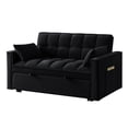 thumbnail image 3 of Loveseat Sofa Bed with Square Arms and Storage | Soft Velvet, Convenient for Relaxation, 3 of 5