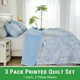 thumbnail image 3 of Gogreen Luxury Printed Quilt Set Twin Size, Lightweight Comforter Set, Oversized Bedspread Coverlet Quilted Bedding Set, with 2 Matching Pillowcases, for All Season, 3 of 9