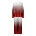 thumbnail image 4 of Womens Cute Pajama Sets Long Sleeve Gradient Printed Lounge Set Pockets Two Piece Outfits 2024 Hot Pink M, 4 of 5