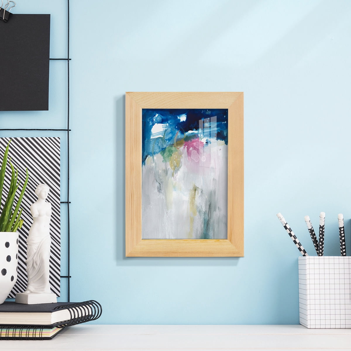 Rising I - Framed Print w/glass - Natural Wood