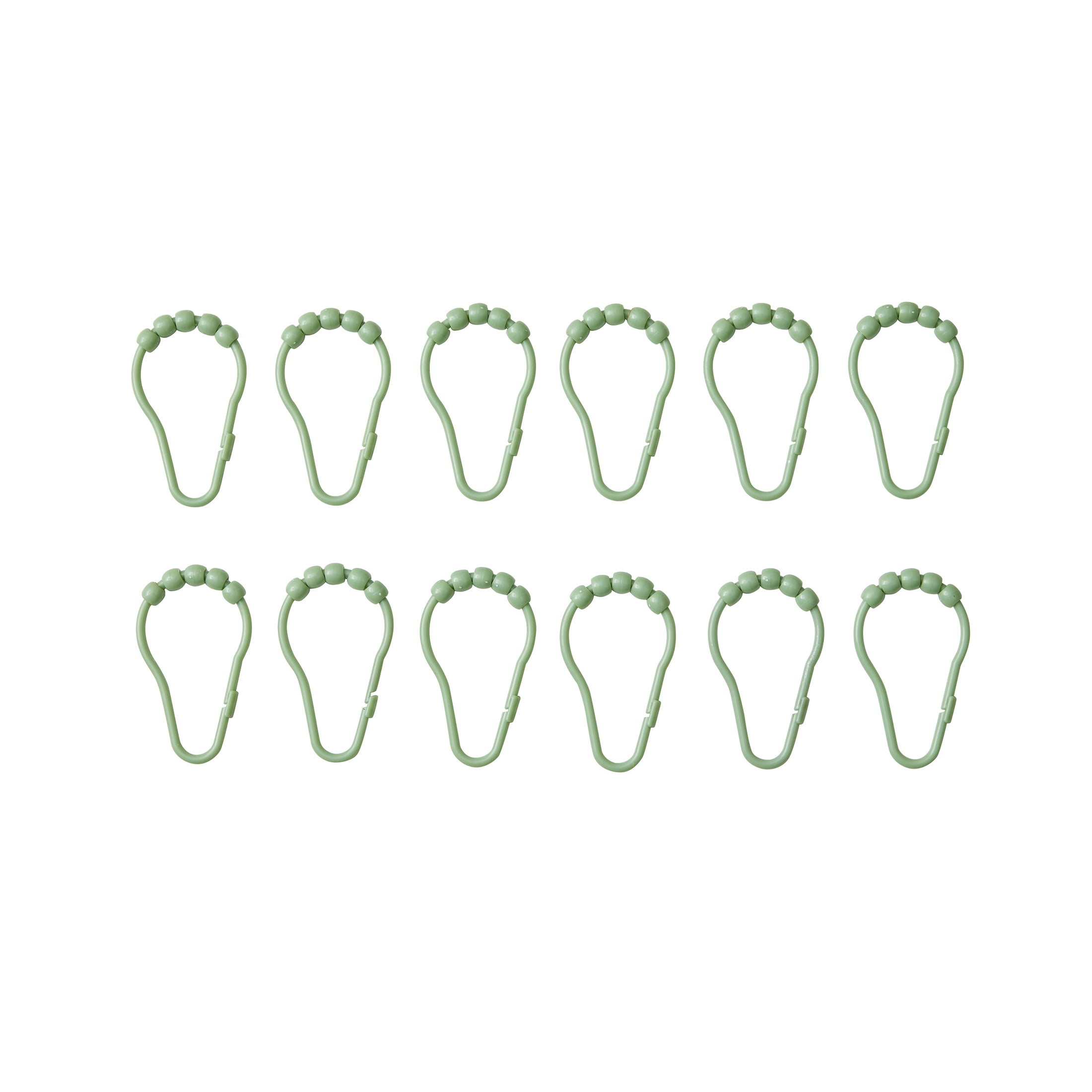 Mainstays 15-Piece Green Leaves Print Polyester Shower Curtain Set, 70" x 72"