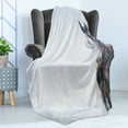 thumbnail image 4 of Country Soft Flannel Fleece Throw Blanket, Grey Horse on Winter Landscape Snowfall in Wilderness Royal Animal Nature, Cozy Plush for Indoor and Outdoor Use, 50" x 60", White Brown, by Ambesonne, 4 of 5