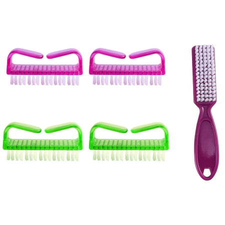 

1 Set 5pcs Nail Brush Multi-function Cleaning Brush Nail Cleaner Handle Grip Nail Brush Fingernail Scrub Cleaning Brush