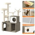 thumbnail image 4 of EDTara Multi-Level Cat Tower With Scratching Posts, Litter Box Enclosure, Cat Houses, Hanging Toys, and Easy-To-Clean Removable Washable Cushion for All Cats, 4 of 8