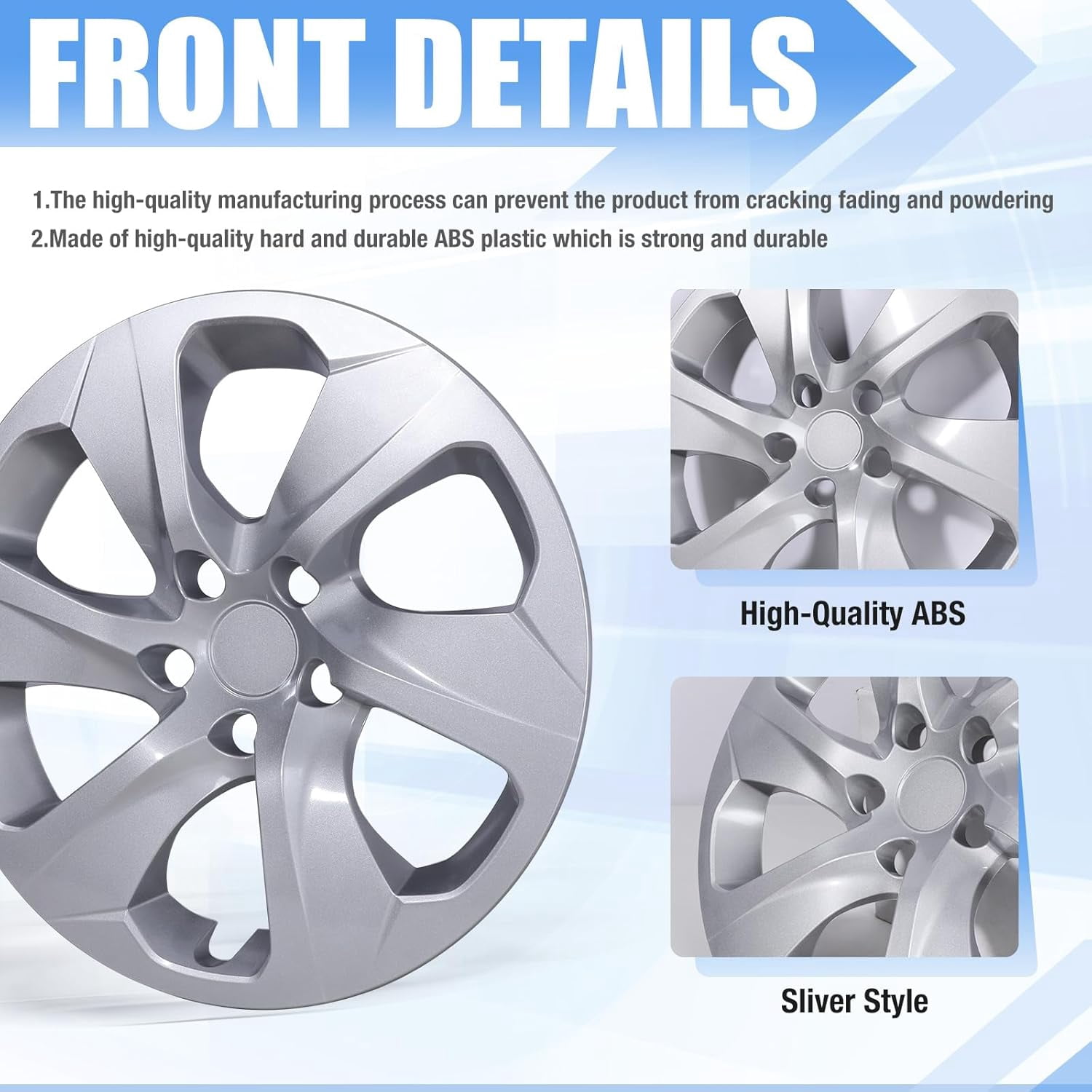 4-Pack Hubcaps for 2019 2020 2021 2022 2023 2024 2025 Toyota RAV4,17" Steel Wheel,Snap On Tire Cover Replacement Black Lacquer