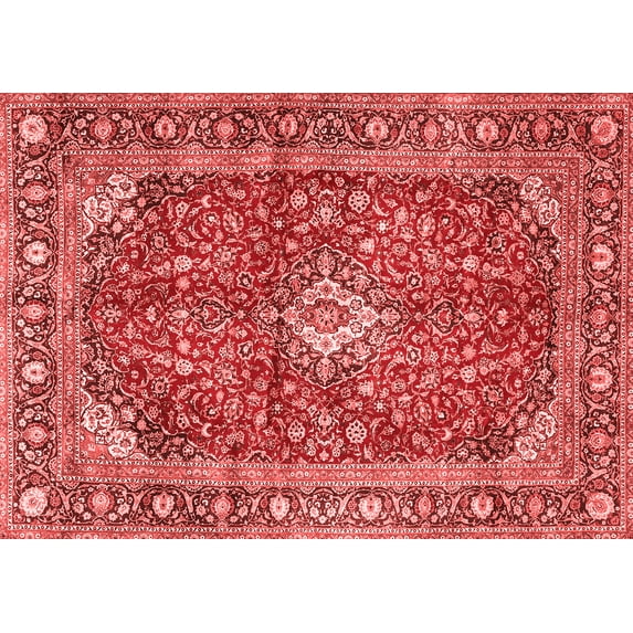 Ahgly Company Indoor Rectangle Medallion Red Traditional Area Rugs, 2' x 3'