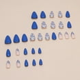 thumbnail image 4 of Press on Nails Short Almond Fake Nails Glossy Glue on Nails Summer Blue Acrylic Nails Stiletto Artificial Nails Cute Flower Stick on False Nails with Design 24pcs 05212-07Blue 0.04 Fl Oz (Pack of, 4 of 4