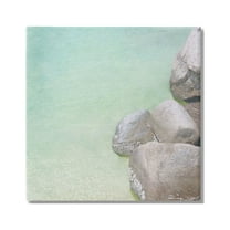 Stupell Industries Ocean Rocks on Shore Nature Photography Gallery Wrapped Canvas Print Wall Art, 30 x 30