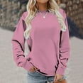 thumbnail image 4 of Deals Lindreshi Sweatshirts for Women Plus Size Clearance Women Long Sleeves Casual Shirts Color Round Neck Sweatshirt Pullover Loose Tunic Tops, 4 of 6