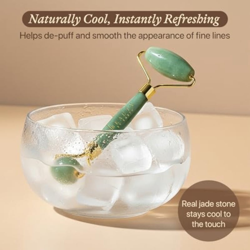Facial Jade Roller Facial Massager with Eye Roller for Fine Lines and Puffiness