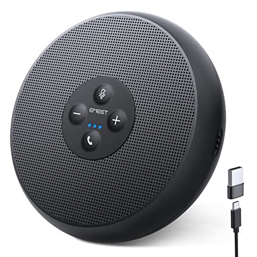Altavoz USB EMEET M1A con certificación Zoom, micrófonos AI, 360° de captación de voz, reducción de ruido y cancelación de eco
