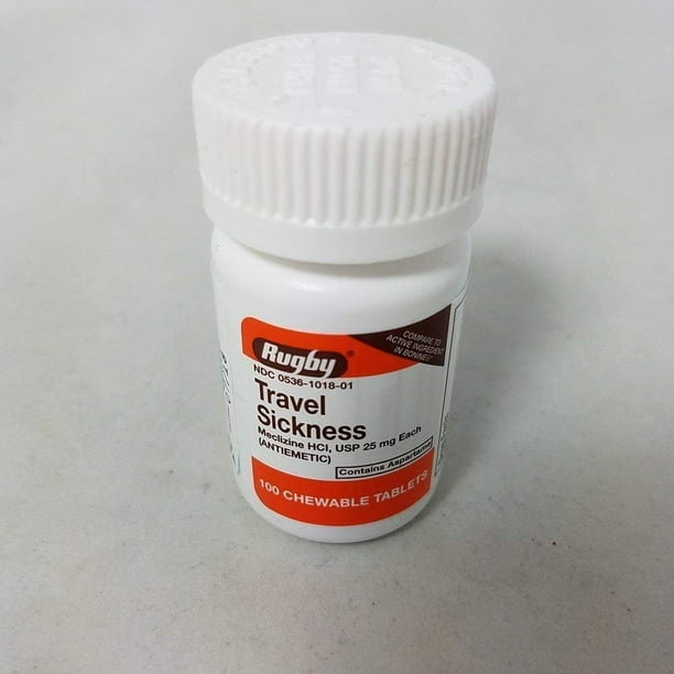 Travel Sickness Chewables 25MG 100 Count per Bottle (3 Pack) Walmart