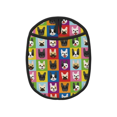 

Lukts Colorful Bulldog Print Silicone Pot Mat Mitten With Hanging Loop Heat Resistant Oven Mitts Non-Slip Bbq Baking Smoking Potholders