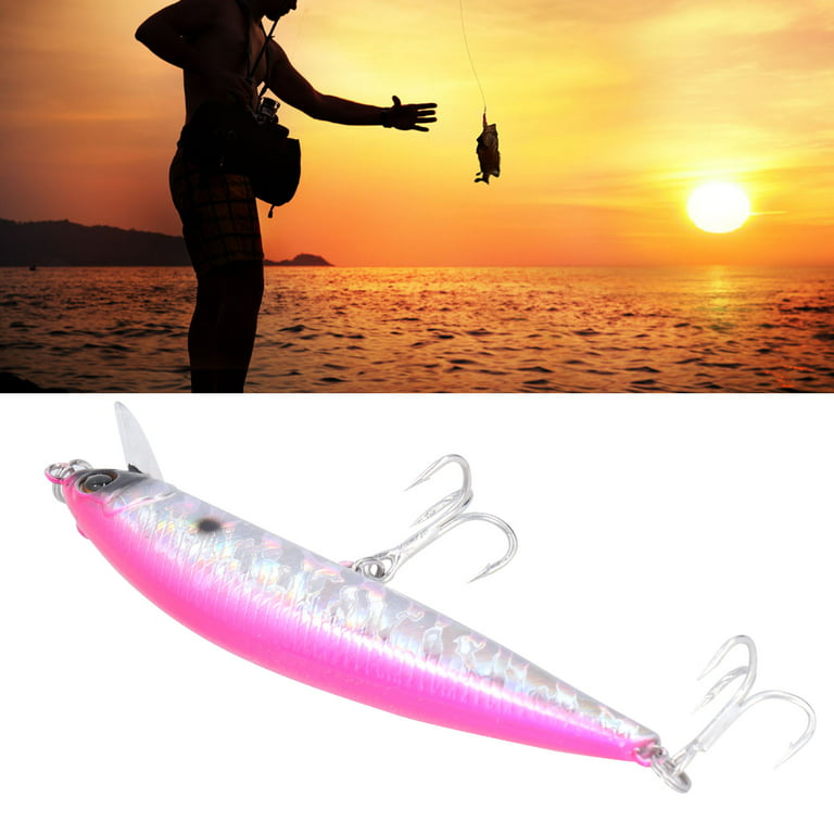 Fishing Lures Kit, Lifelike Bright Color Designed Fishing Lure Tackle, Hook  Tip And Barb For Man Woman Pink 