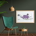 thumbnail image 2 of Animal Wall Art with Frame, Playing Soccer with a Mario Moustache Sports Theme Football Print, Printed Fabric Poster for Bathroom Living Room, 35" x 23", Purple White, by Ambesonne, 2 of 2