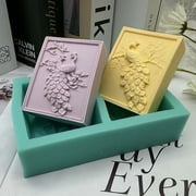 Two Cavities Peacock Silicone Soap Mold Wax Melt Mould Silicone Molds for Decorated Resin Gypsum Crafts,DIY Chocolate Cake Jelly Silicone Mould