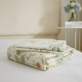 thumbnail image 4 of Spring Summer Garden Style Chic Botanical Flower Pattern Floral White and Green Leaves Reversible Duvet Cover,Full Size, 4 of 5
