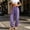 Purple, variant on Ynynloco Womens Summer Casual Cotton Linen Pants Drawstring Elastic High Waisted Work Trousers Joggers Trendy Harem Pants with Pockets