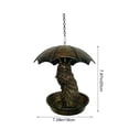 thumbnail image 3 of Luxcidy Vintage Metal Birds Feeder, Brown Iron Hanging Outdoor Bird Bath (Owl), 11.02x3.94in for Garden Yard Patio Lawns Decor, Rustic Finish (A), 3 of 6