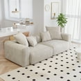 thumbnail image 2 of The Magic Home 2-Seater Modular Convertible Corduroy Sectional Sofa, Beige, 2 of 10