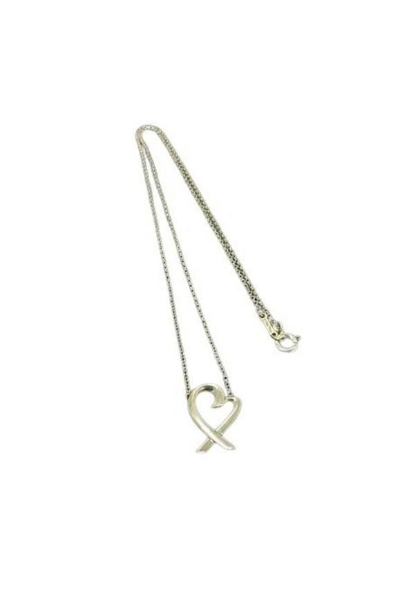 Pre-Owned TIFFANY & Co. Paloma Picasso Loving Heart Necklace - Silver SV925 for Women (Good)