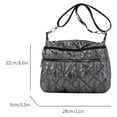 thumbnail image 3 of Bolso Bandolera Informal para Mujer Bolso Costura Nailon para Compras (gris Oscuro), 3 of 9