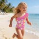 thumbnail image 1 of Odeerbi 1-5 Años Niñas Traje de Baño de Una Sola Pieza Hawaiano de Un Hombro Traje de Baño de Playa Seco Rápido Traje de Baño de Verano, 1 of 9