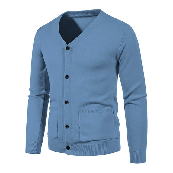 asdoklhq Womens Plus Size Coats Clearance Under $15.00,Autumn and Winter Men's Leisure Slim Fit V-Neck Collar Cardigan Sweater Coat