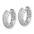 thumbnail image 2 of Auriga Fine Jewelry 14K White Gold Diamond Hinged Hoop Earrings for Women, 2 of 5