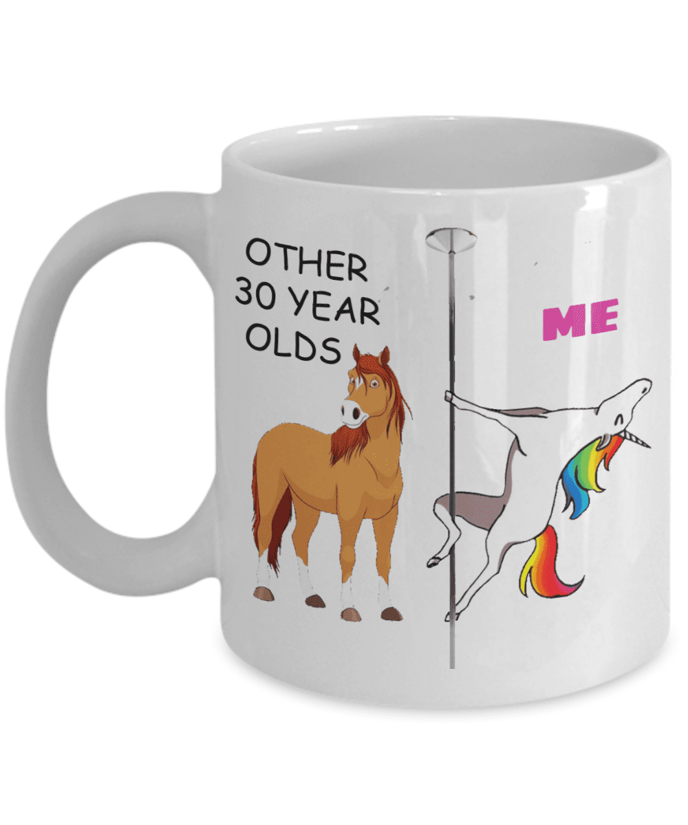 Unicorn Mug Funny Novelty Gift Joke Birthday cup coffee happy 30th birthday 