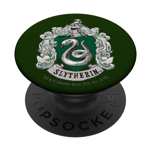 Empuñadura para teléfono PopSockets con escudo pintado de Harry Potter Slytherin