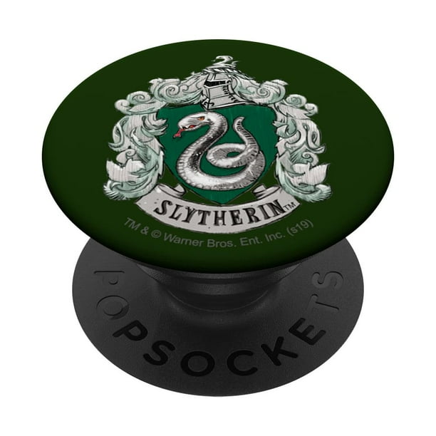 Empuñadura para teléfono PopSockets con escudo pintado de Harry Potter Slytherin