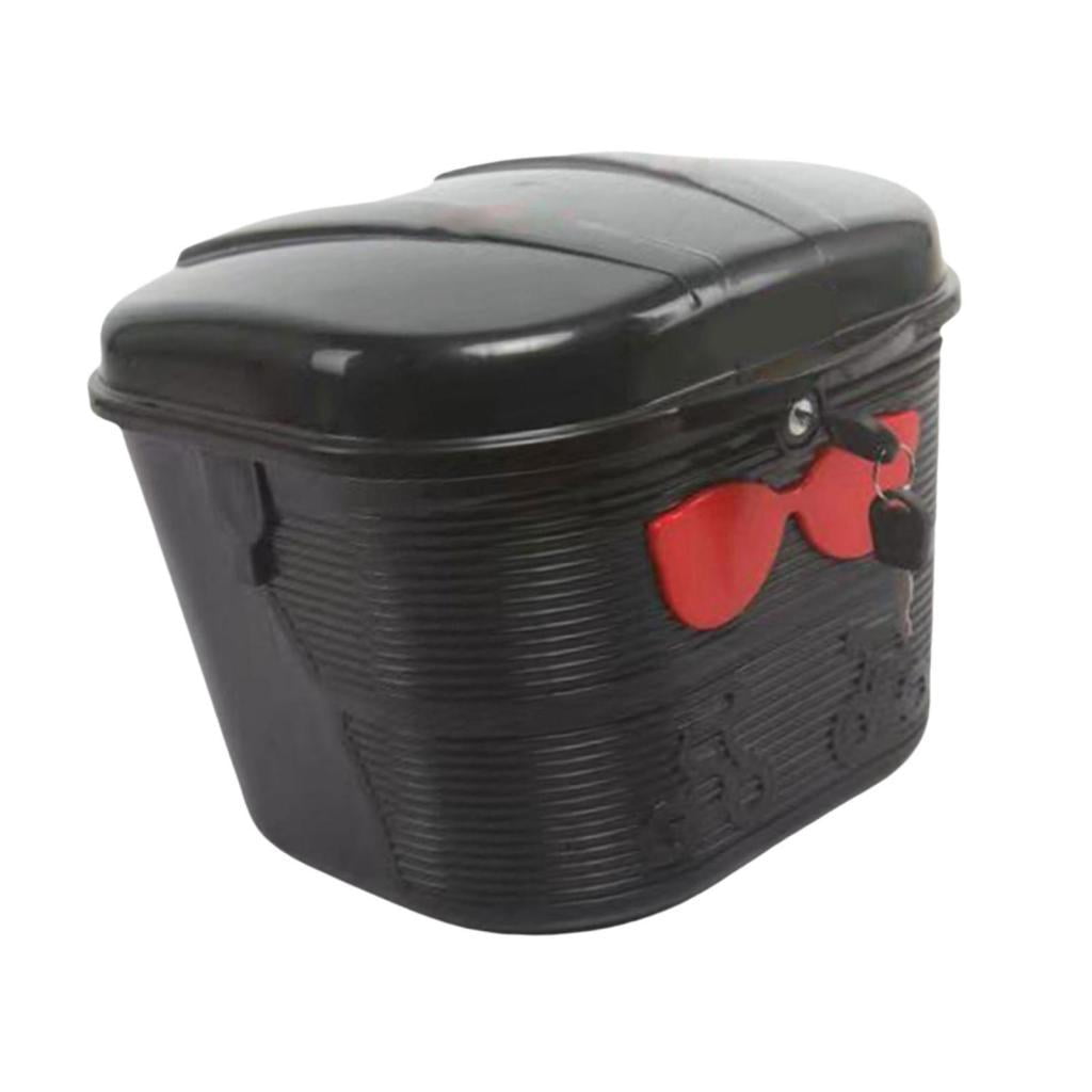 harayaa E Bike Front Basket Bicycle Cargo Rack Lock Design Large Capacity Portable Water Black Red