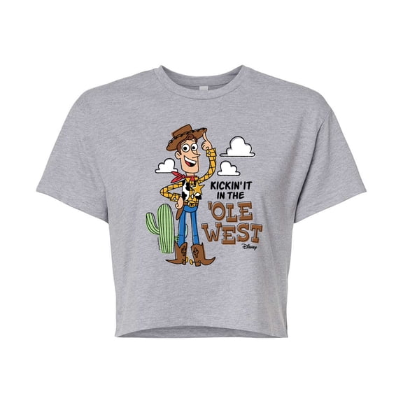 Toy Story - Kicking It In The Ole West - Juniors Cropped Cotton Blend T-Shirt