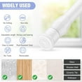 thumbnail image 4 of 2 Pack Tension Curtain Rod, Window Safety Bars, Adjustable Sliding Glass Door Lock, Window Lock Bar Curtain Rods for Home, Bathroom, Bedroom, Dorm, Office, Extends from 23.62-39.37 Inches (White), 4 of 8