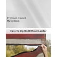 thumbnail image 6 of 4th of July RV Awning Sun Shade Screen 9'X7' American Flag Mesh Sunscreen Vintage Wood Grain Awning Shade Screen with Zipper UV Blocker Completed Kits Outdoor Canopy for RV Motorhome Camper Travel, 6 of 7