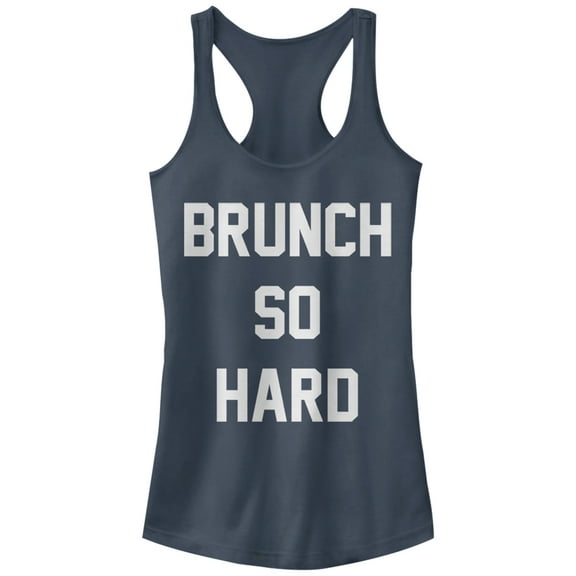 Junior's CHIN UP Brunch So Hard Racerback Tank Top Indigo Small